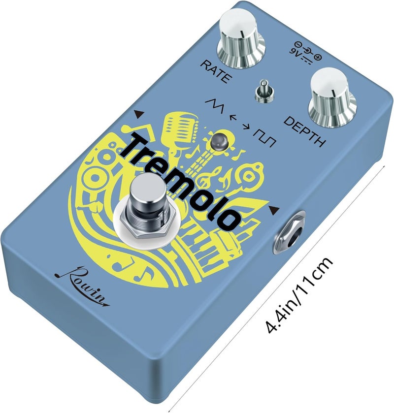 IOppWin Rowin RE-07 Tremolo Pedal for Electric Guitar, Classic Vintage Amp-Style Wave, Warm Pulsating Modulation, True Bypass Compact Effect - Image 2